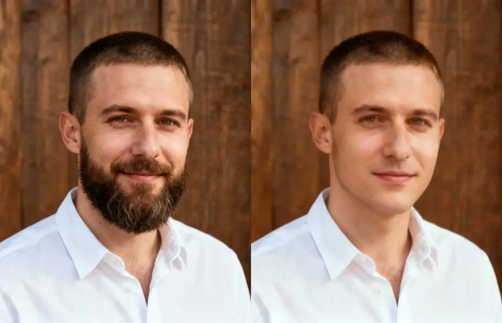 AI Beardless Filter Preview
