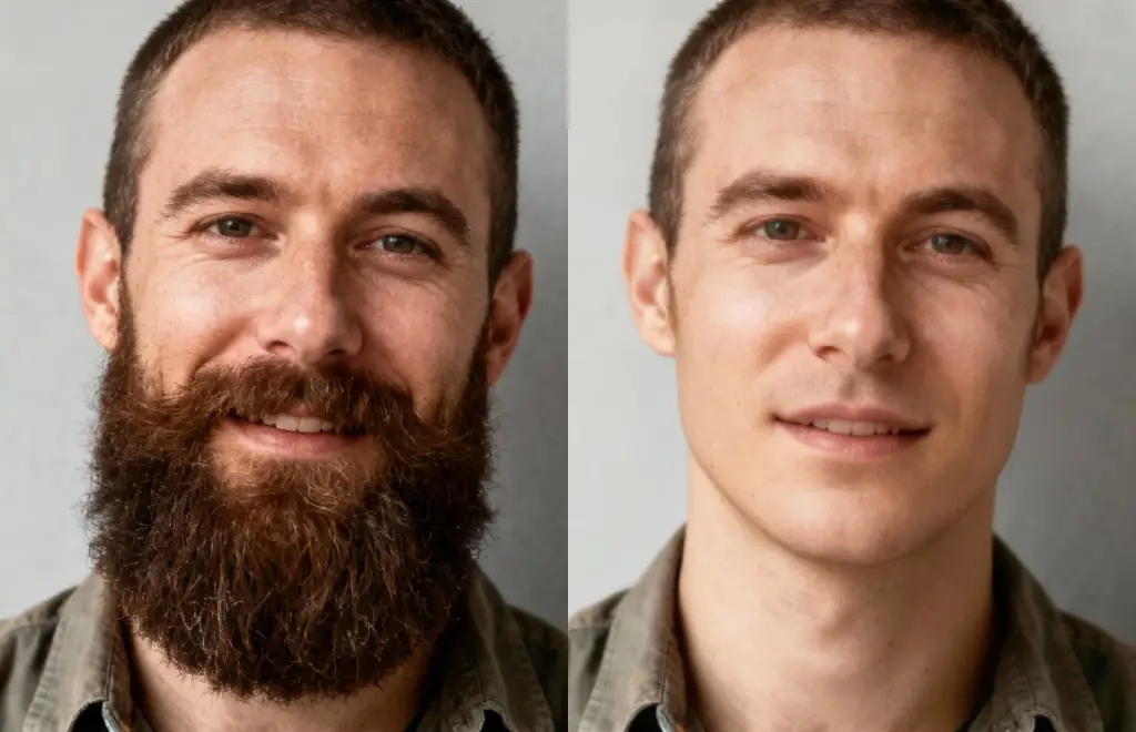 AI Beardless Filter Preview