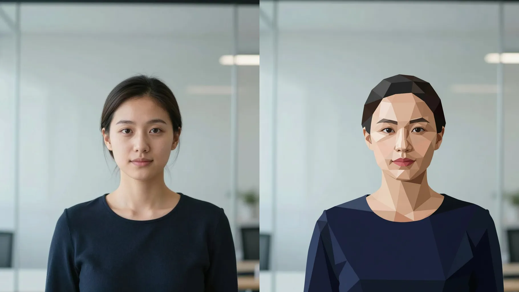 AI Geometric Face Effect