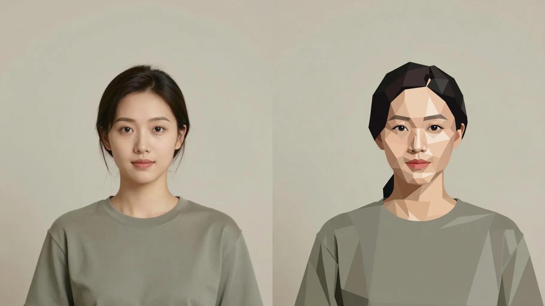 AI Geometric Face Effect