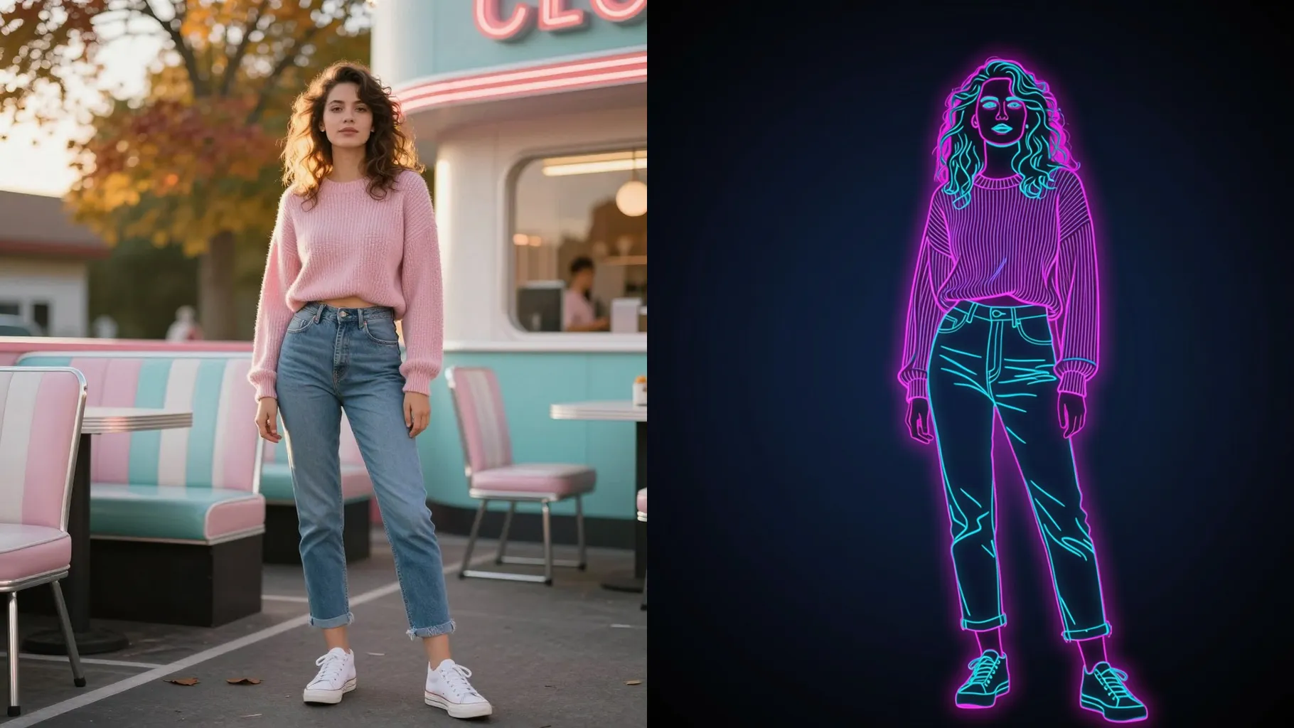 AI Neon Line Art