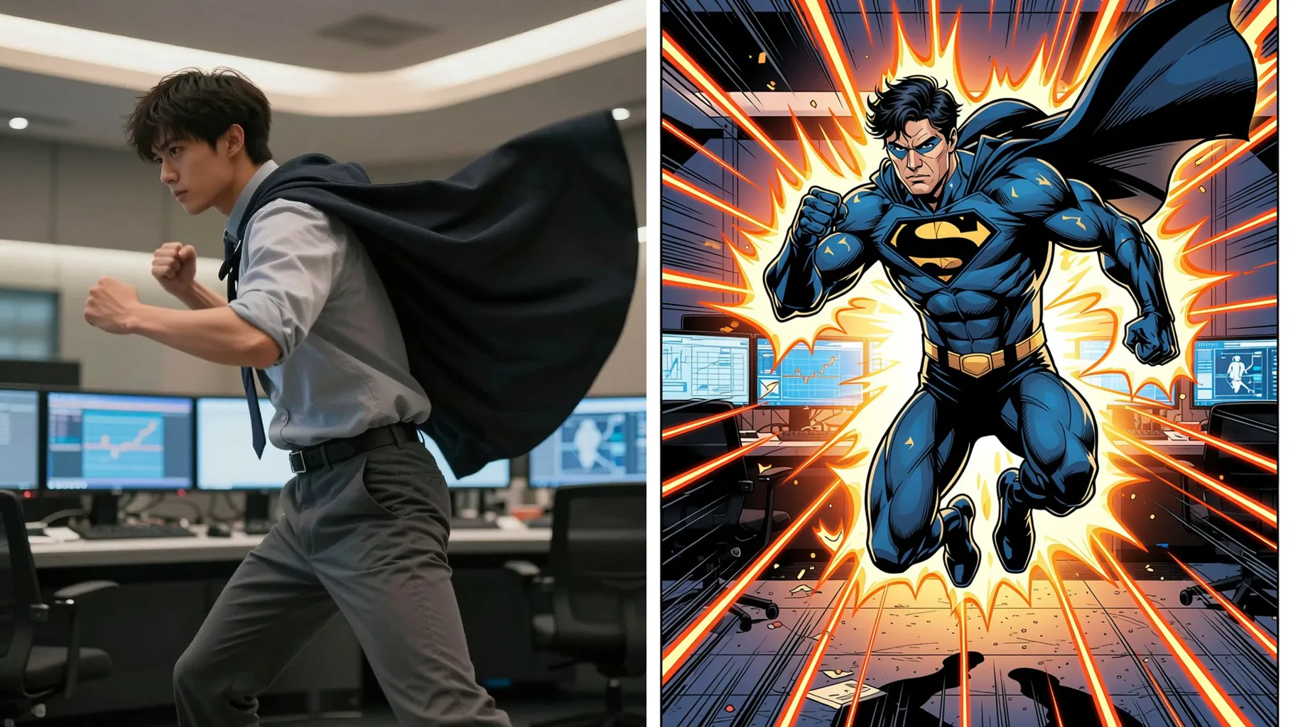 AI Superhero Comic Strip